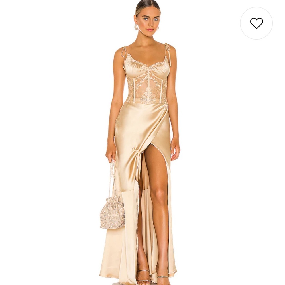 V. Chapman Gold Satin Dress